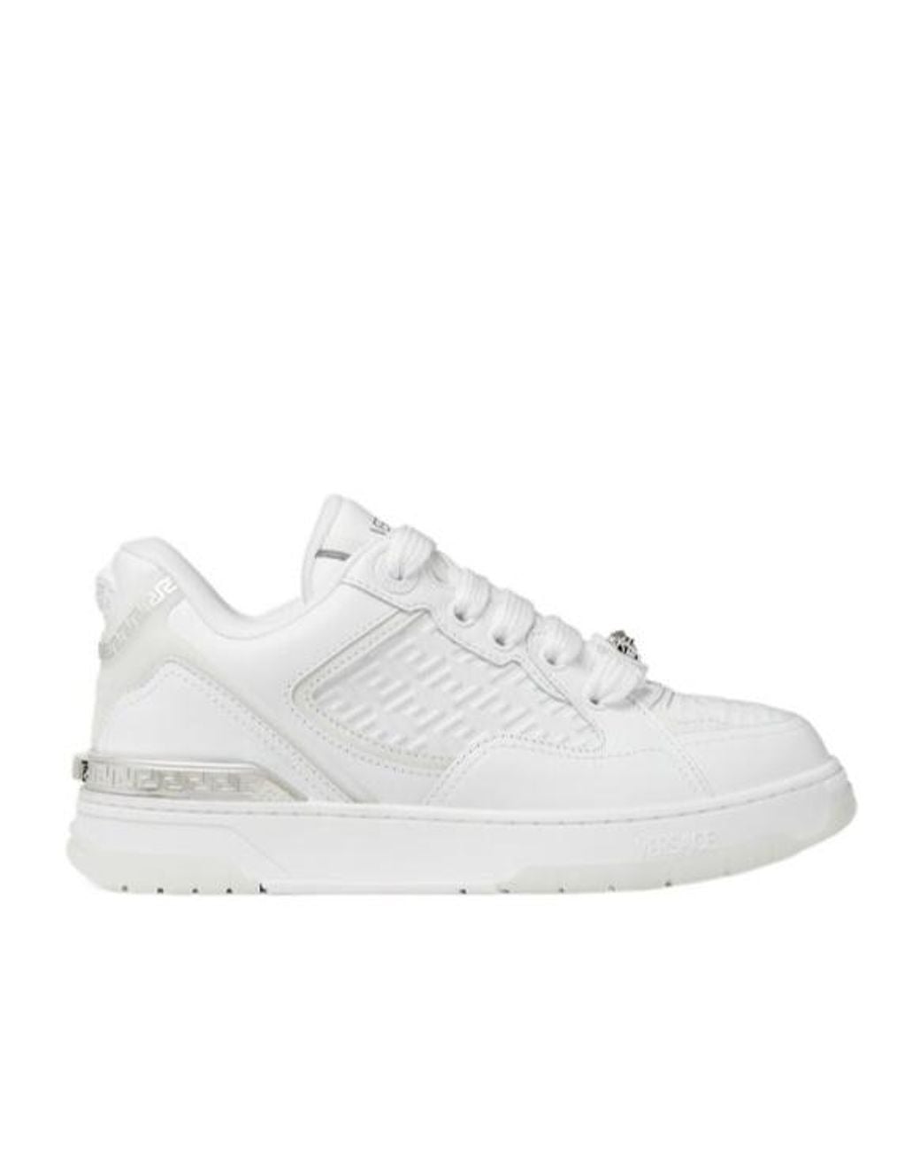 Versace White Logo Detailed Lace Up Sneakers