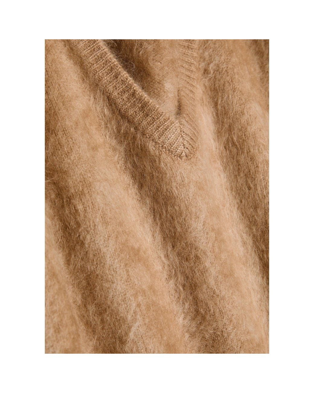 Lisa Yang Brown Brushed Design Sweater