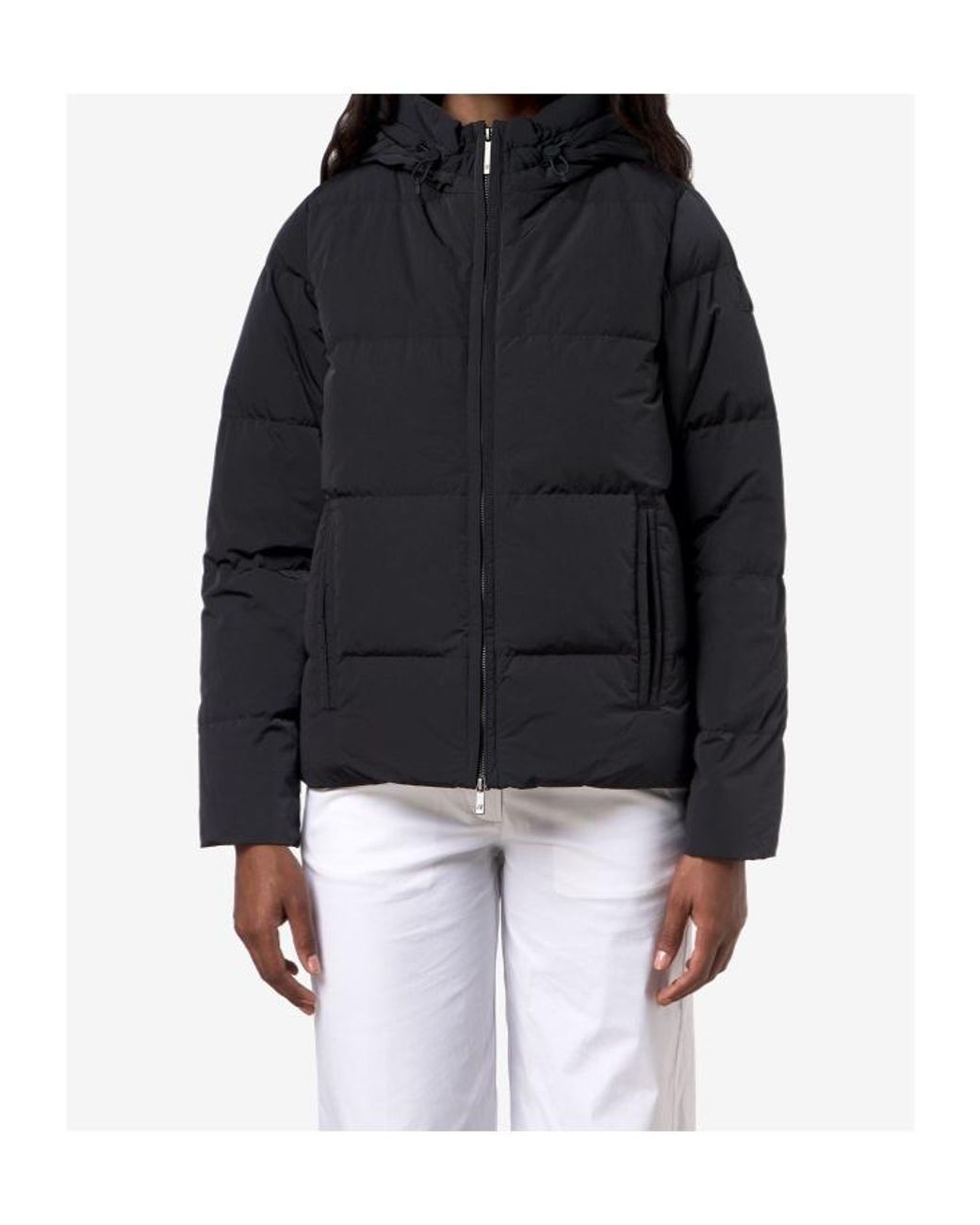K-Way Black Hooded Puffer Down Jacket