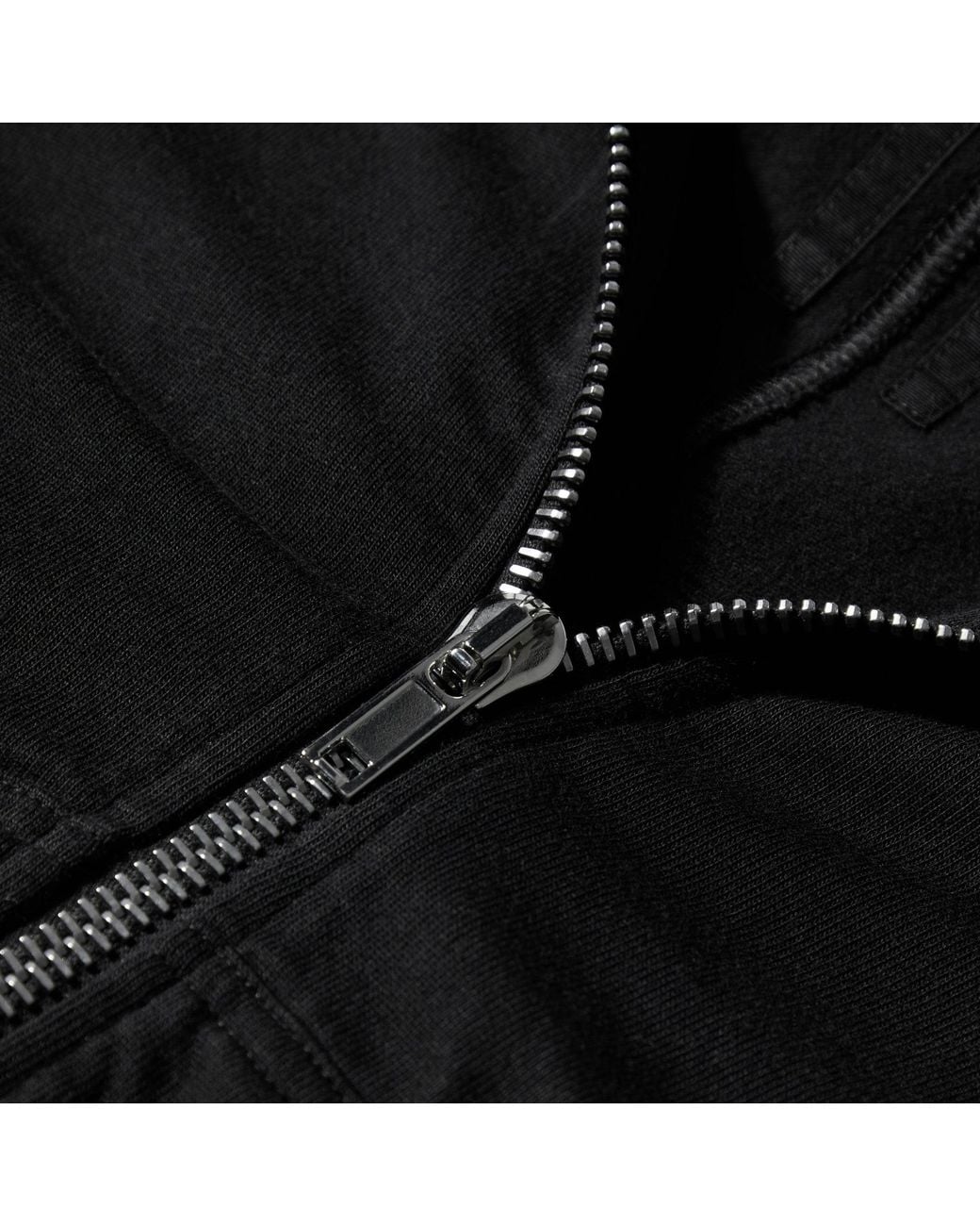 Rick Owens Black Cropped Full-Zip Hooded Sweatshirt for men