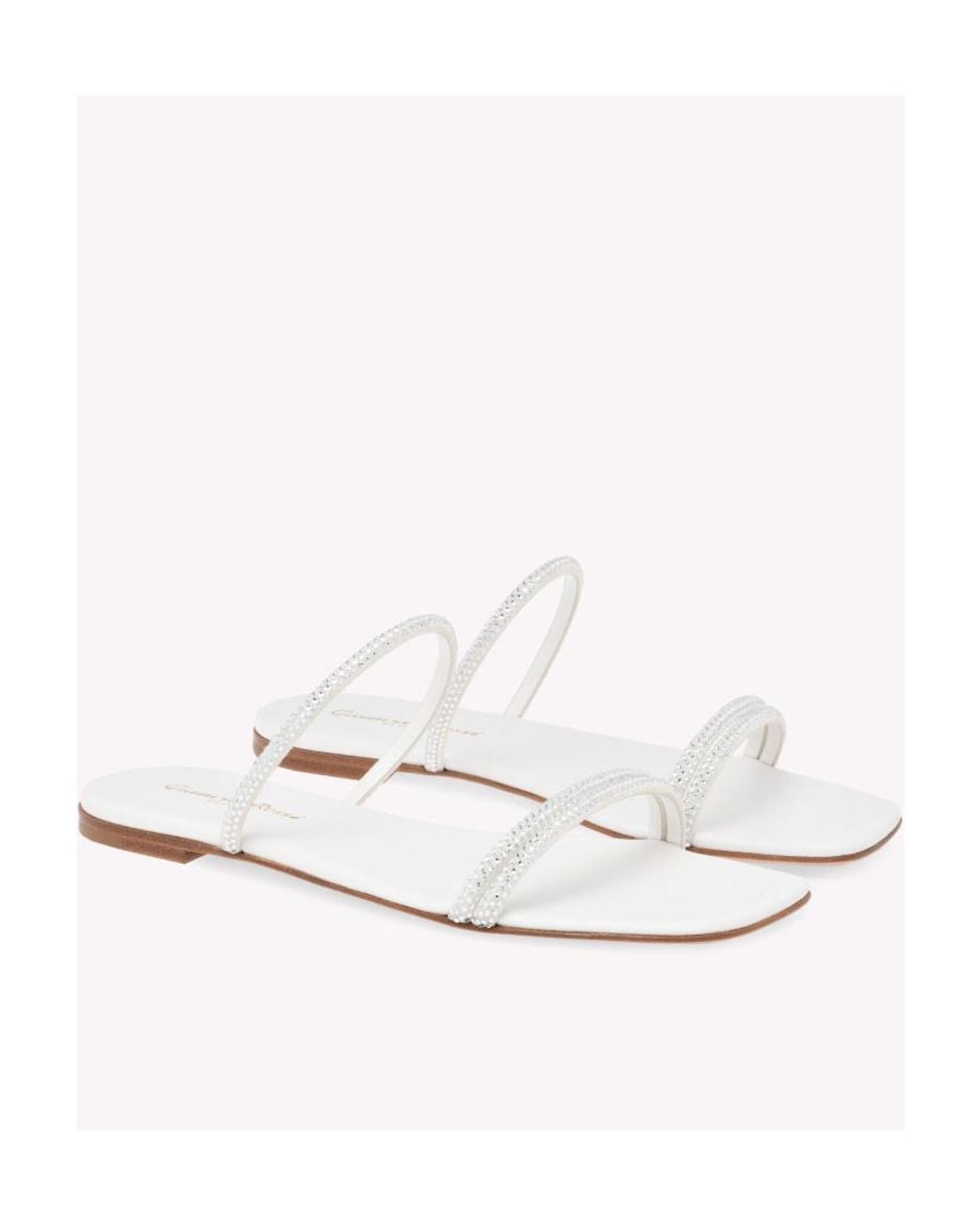 Gianvito Rossi White ジャンヴィト ロッシ カンヌ スリッポン サンダル