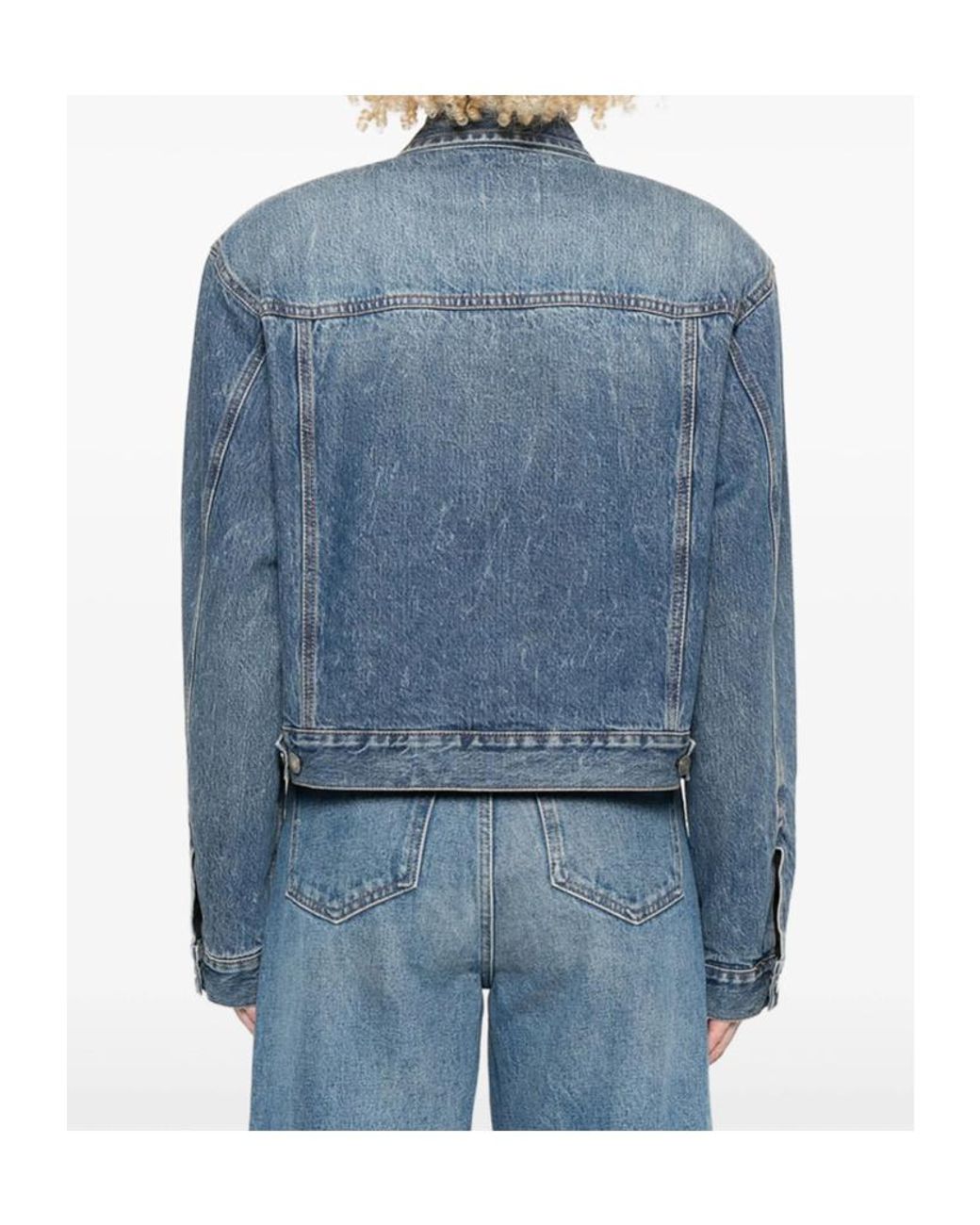 Haikure Blue Button-Fastening Denim Jacket