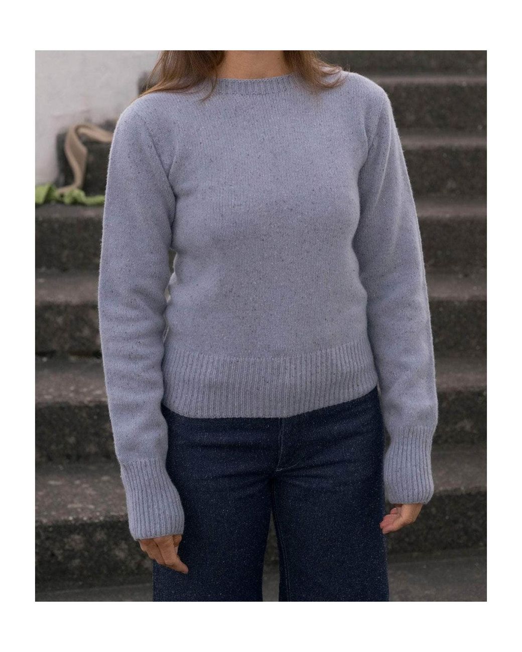 Baserange Blue Ribbed Knit Sweater for men