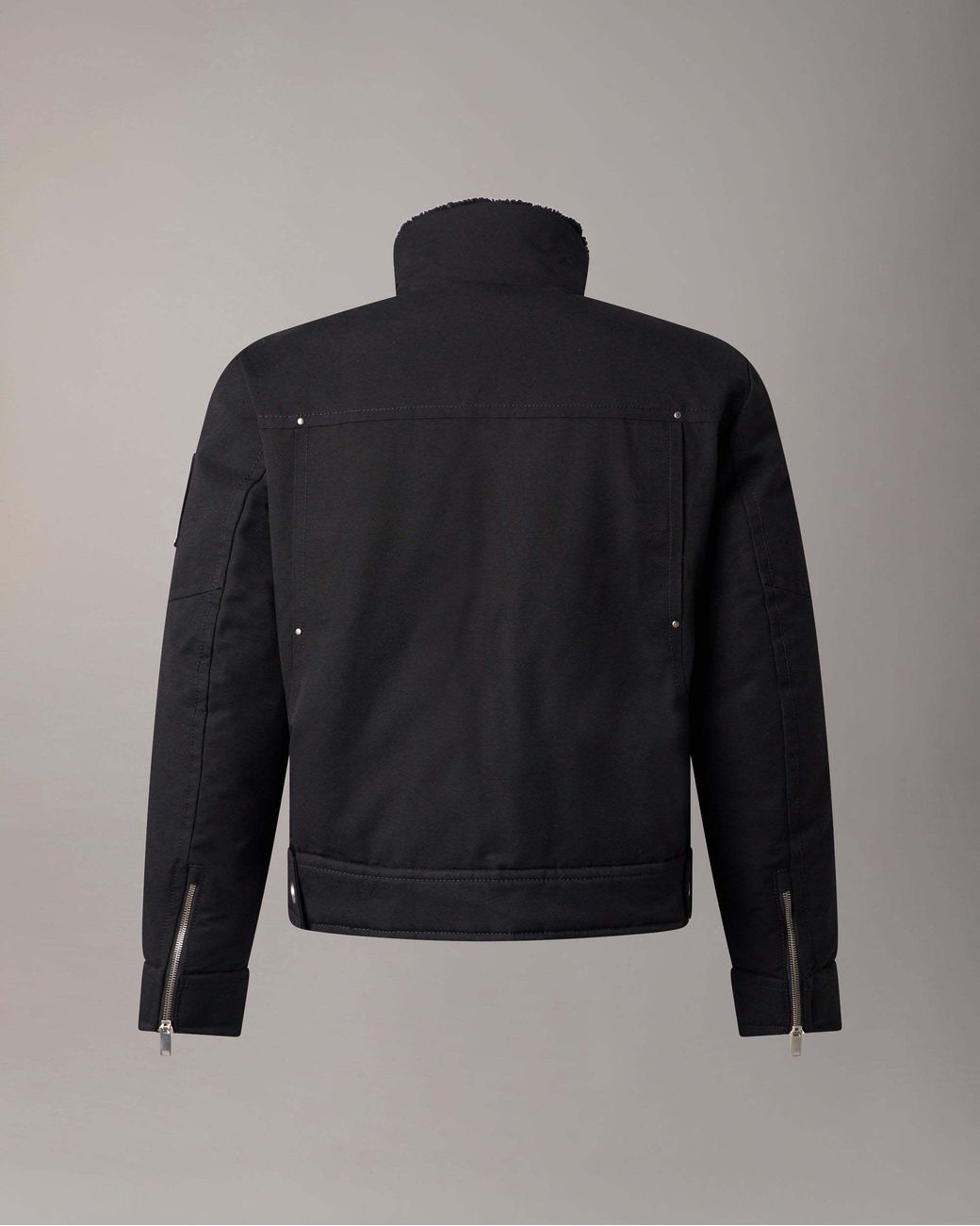 Moose Knuckles Black Falcon Down Trucker Jacket for men