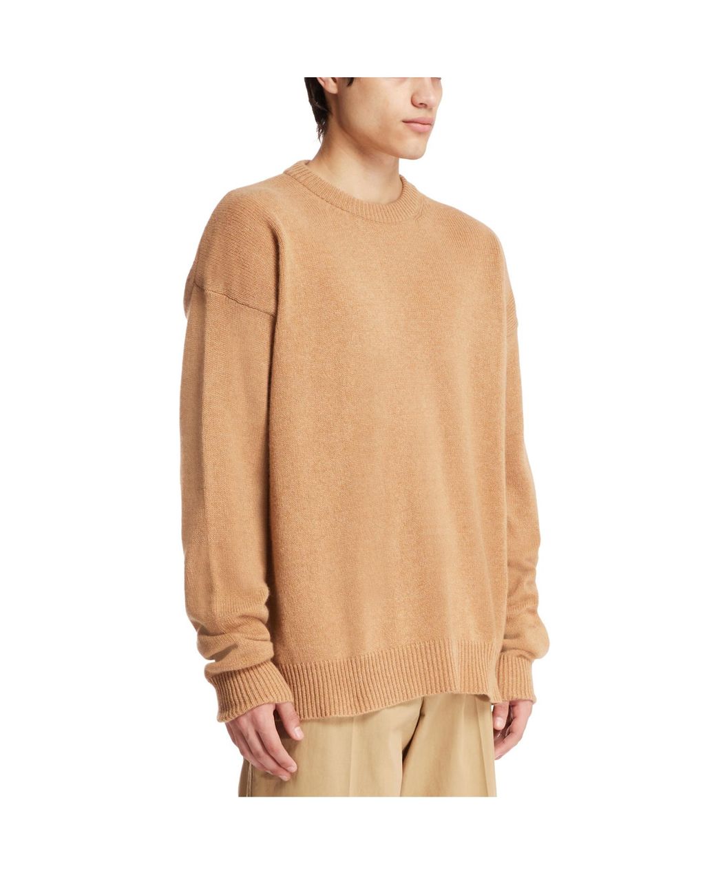Jil Sander Brown Long-Sleeved Crewneck Jumper for men