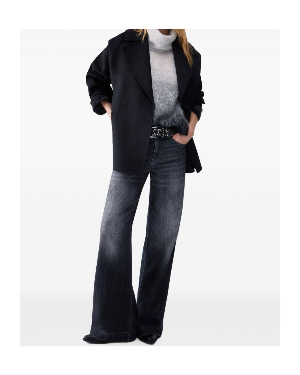 Liu Jo Black Short Belted Coat