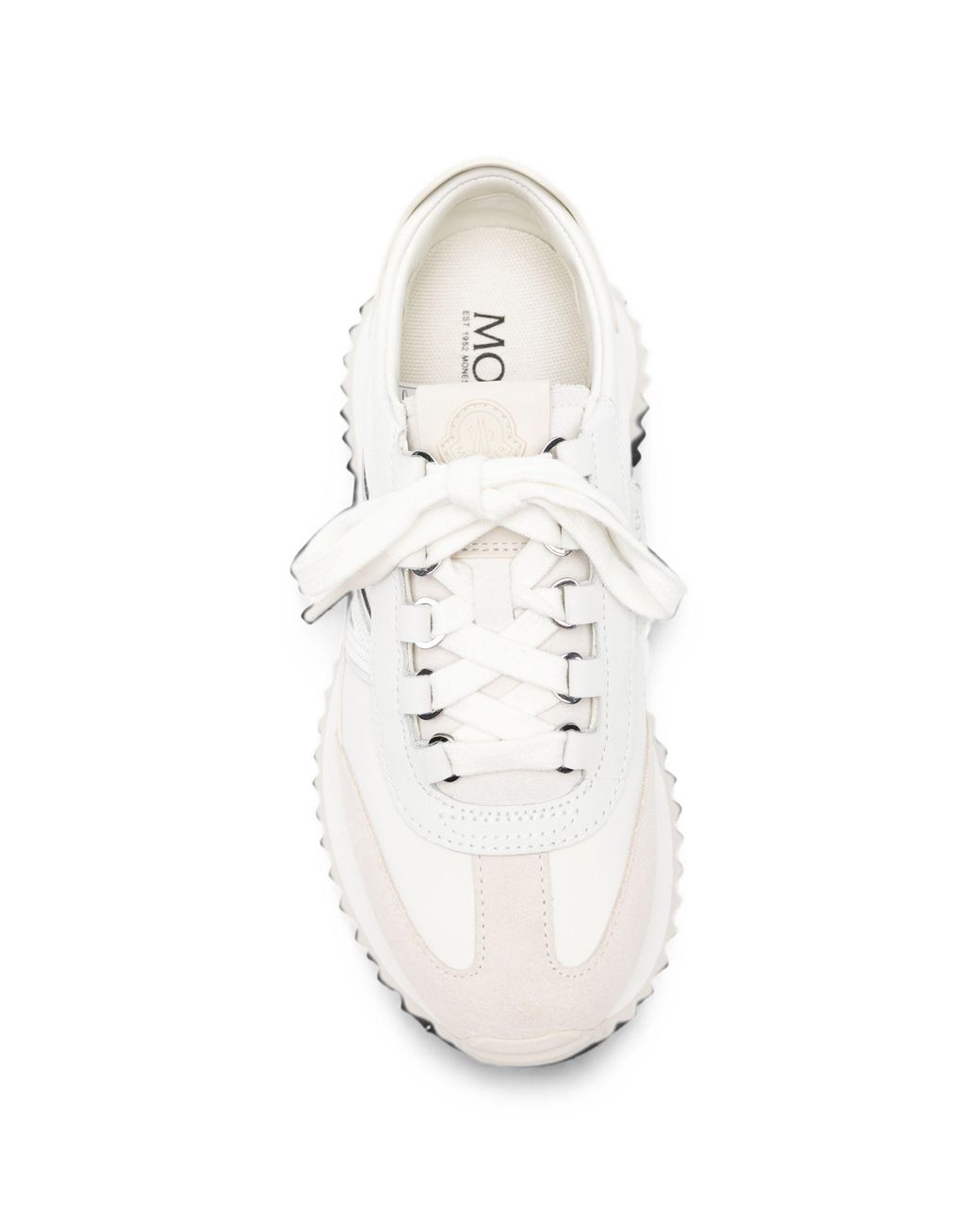 Moncler White Pacey2 Suede & Nubuck Sneakers