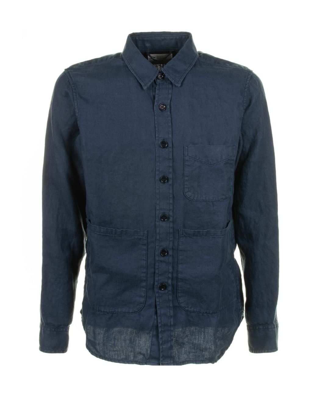 Aspesi Blue Long Sleeved Pocket-Detailed Shirt for men
