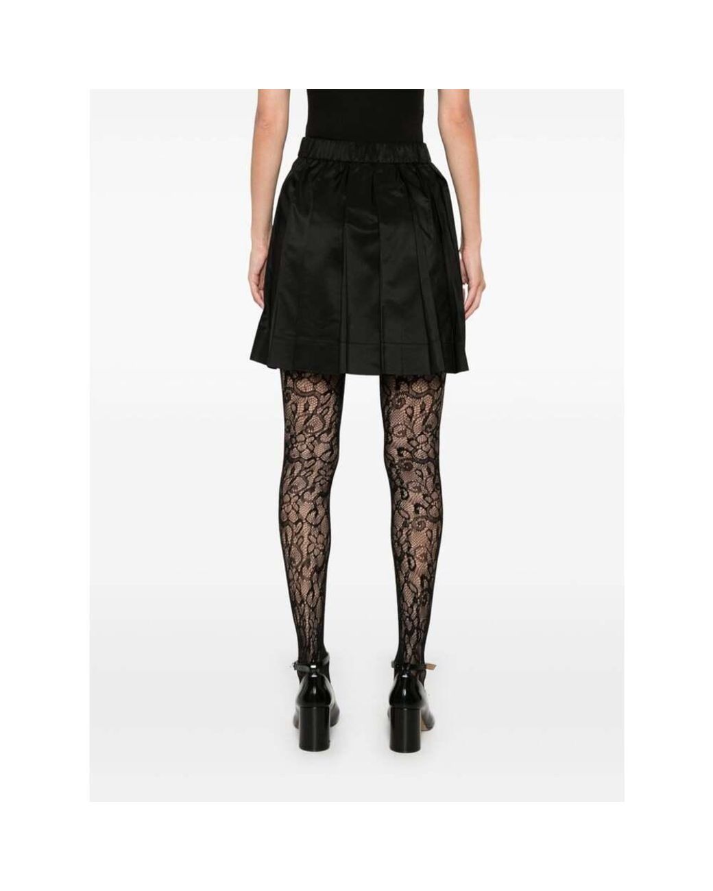 Simone Rocha Black Elasticated-Waist Pleated Mini Skirt