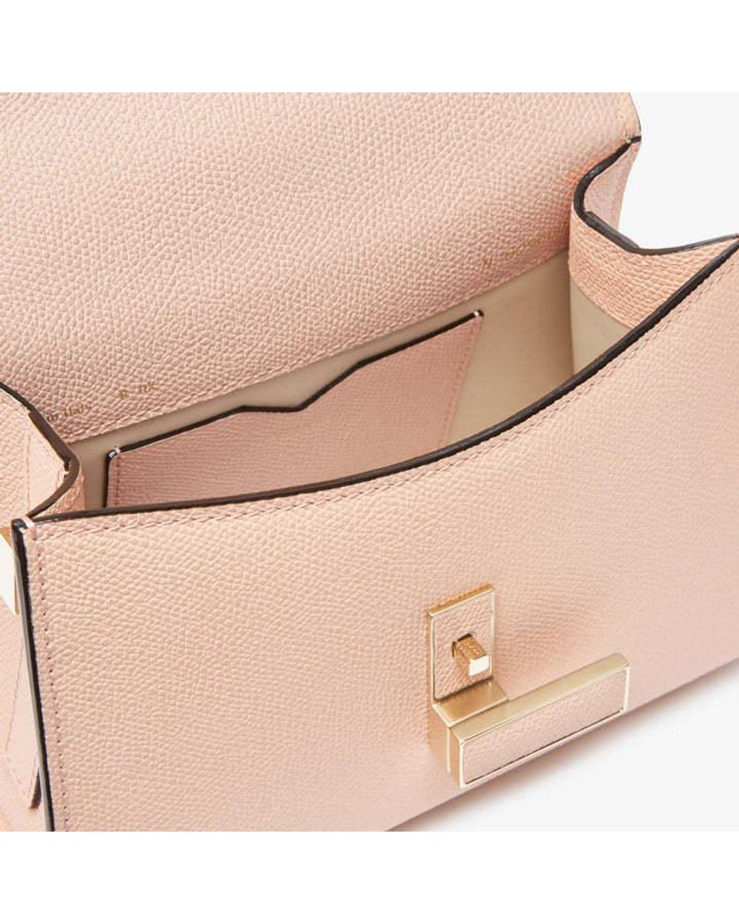 Valextra Pink Iside Foldover Micro Crossbody Bag