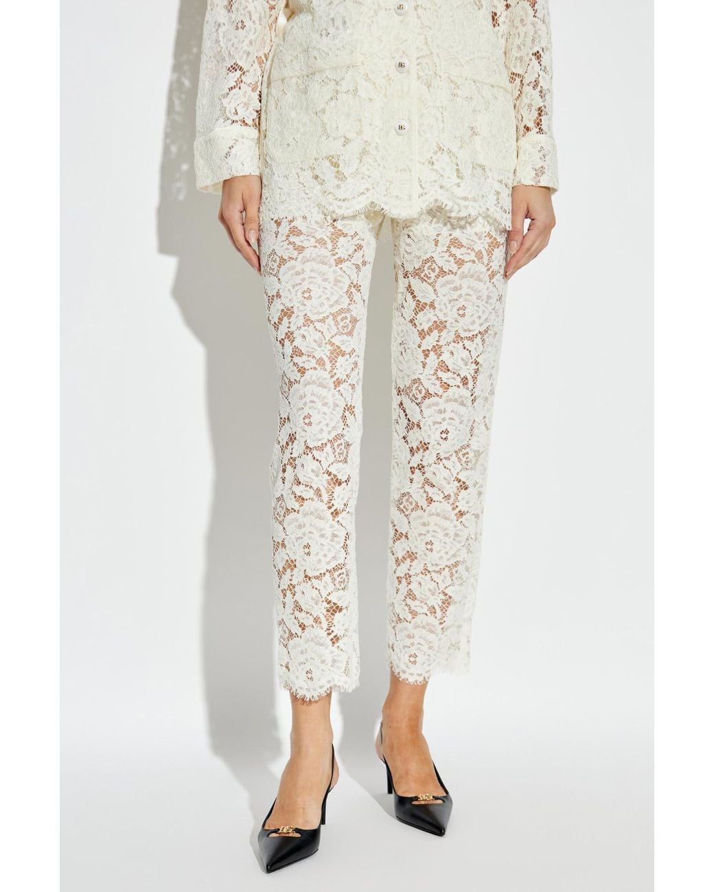 Dolce & Gabbana White Straight Trousers