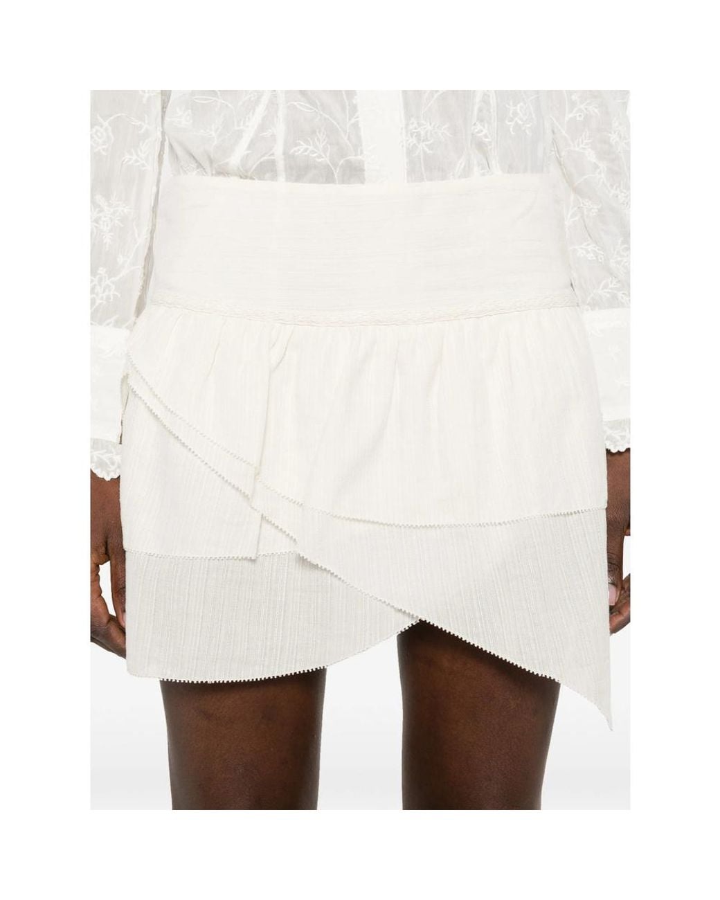Isabel Marant White Isabel Marant Étoile Wide Waistband Asymmetric Mini Skirt