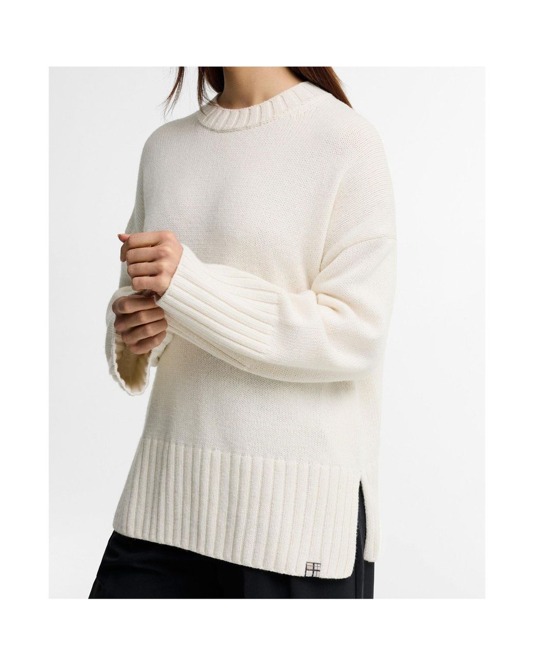 Barbour White Mock Neck Knit Jumper