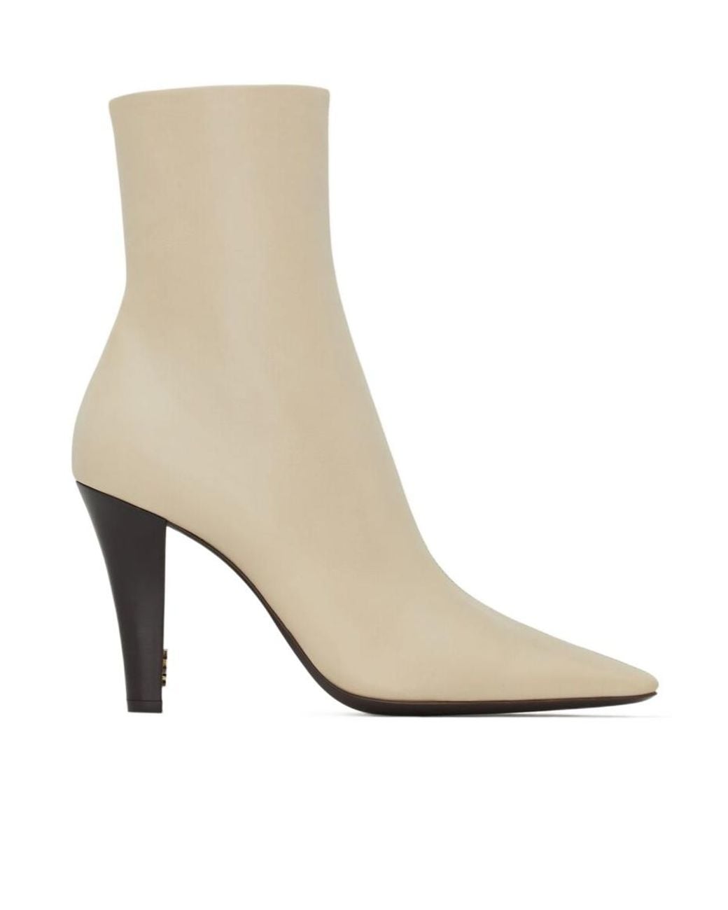 Saint Laurent Natural Leather Jill Ankle Boots 95