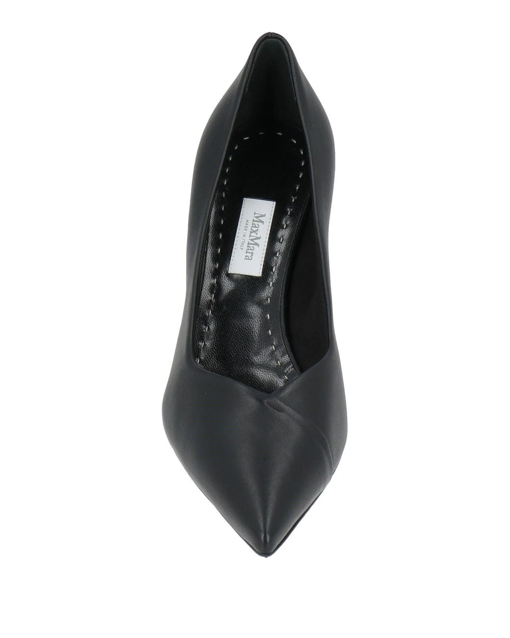 Max Mara Black Minimalist Leather Highheels