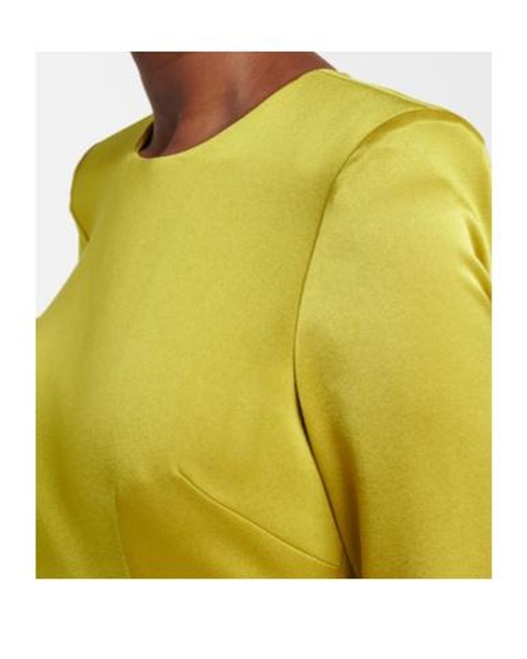 Alex Perry Yellow Draped Belt Satin Crepe Dress