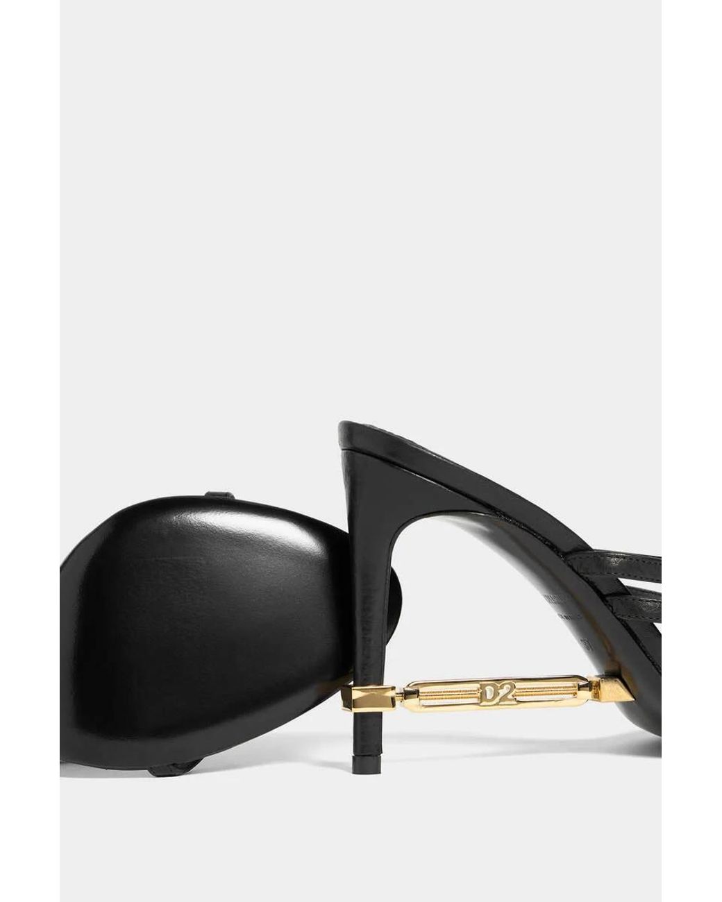 DSquared² Metallic Strappy Heeled Sandals