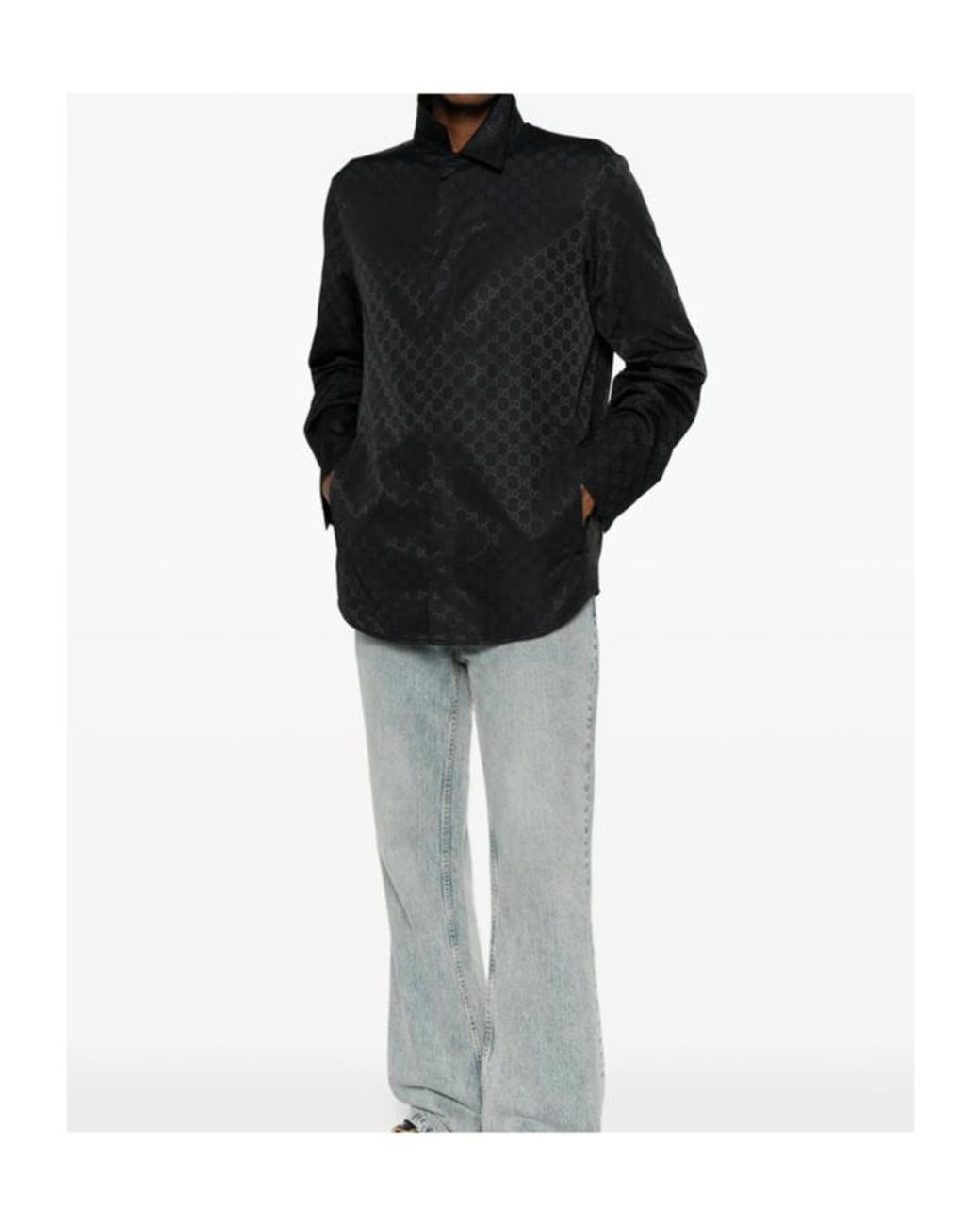Gucci Black Spw Quilted Collar Jacket for men