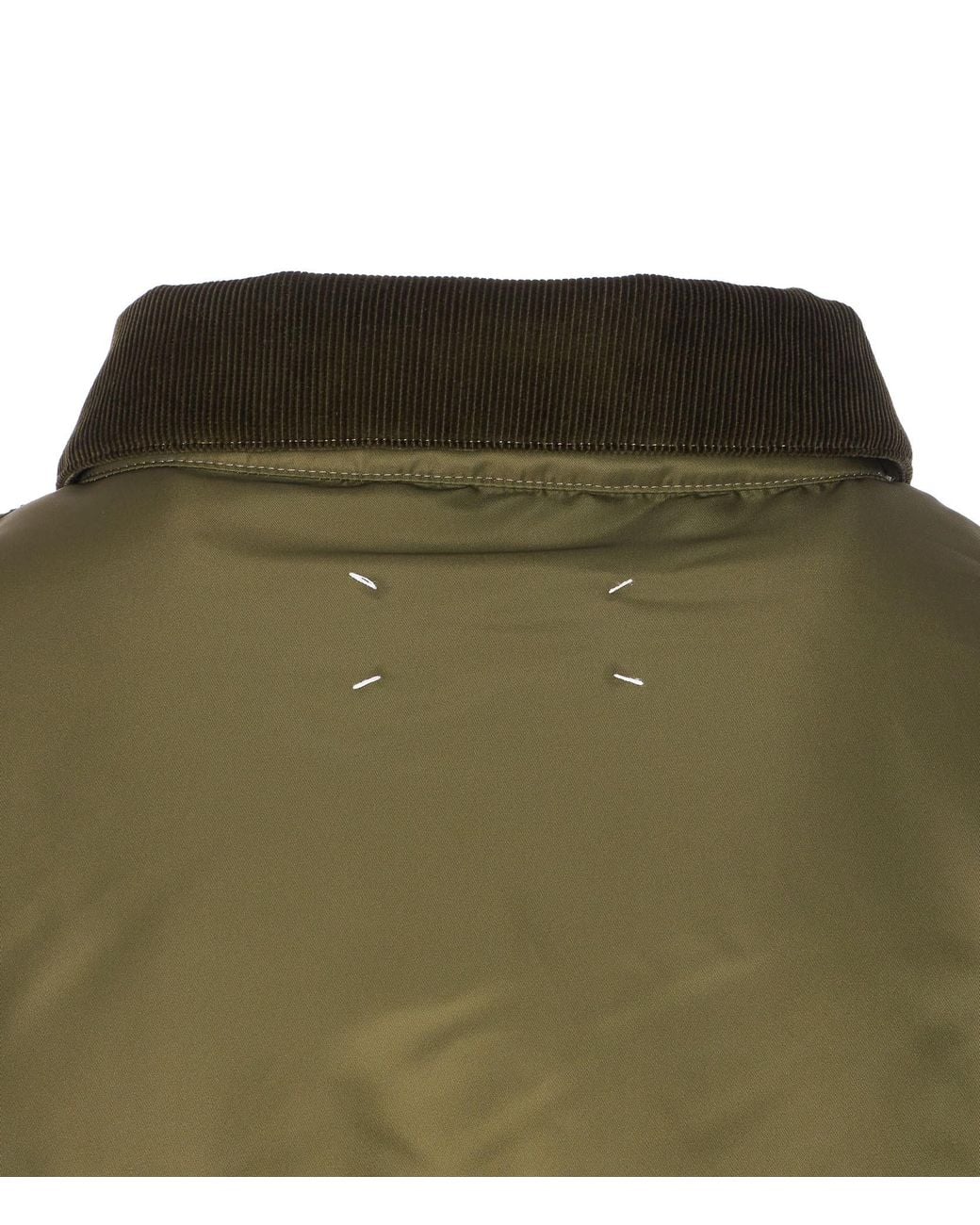Maison Margiela Green Four Stitches Zip-Up Bomber Jacket for men
