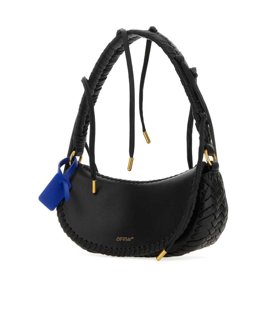 Off-White c/o Virgil Abloh Black Braided-Trim Top Handle Bag