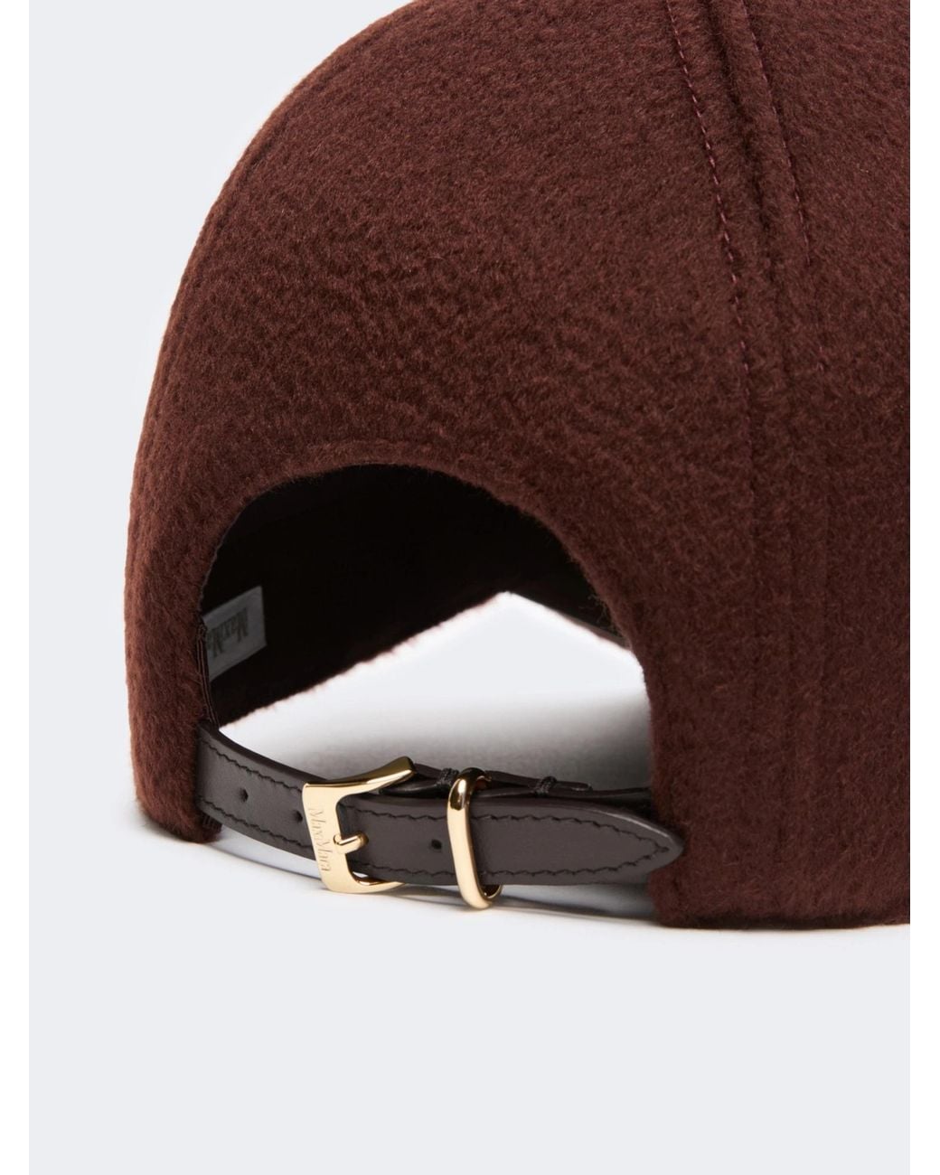 Max Mara Brown Cashmere Double Drap Baseball Cap