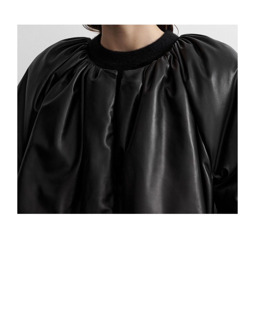 Totême Black Padded Leather Coat