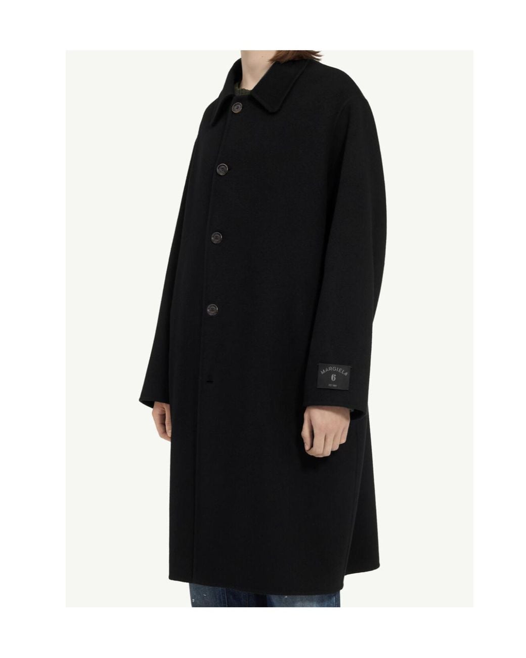 MM6 by Maison Margiela Black Oversized Single-Breasted Coat for men