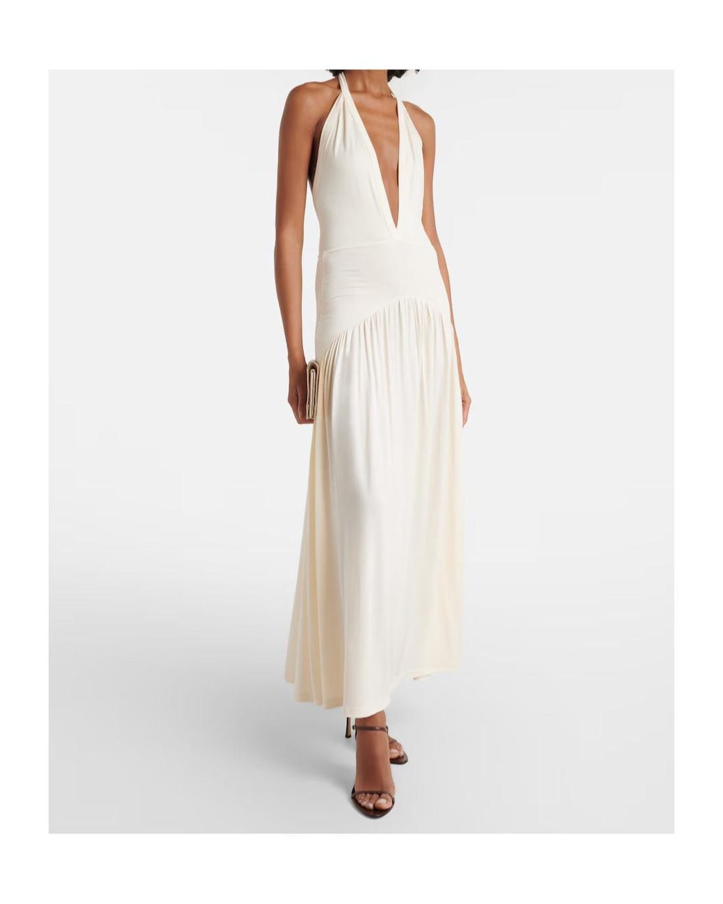 AYA MUSE White Ola Halter Neck Dress