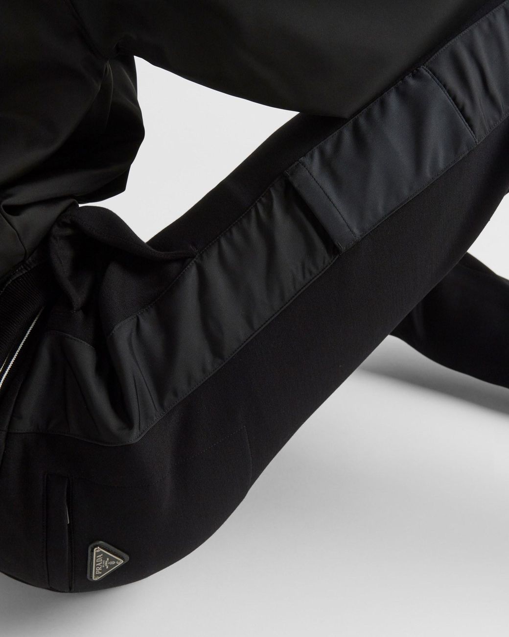 Prada Black Logo Plaque Sweatpants for men