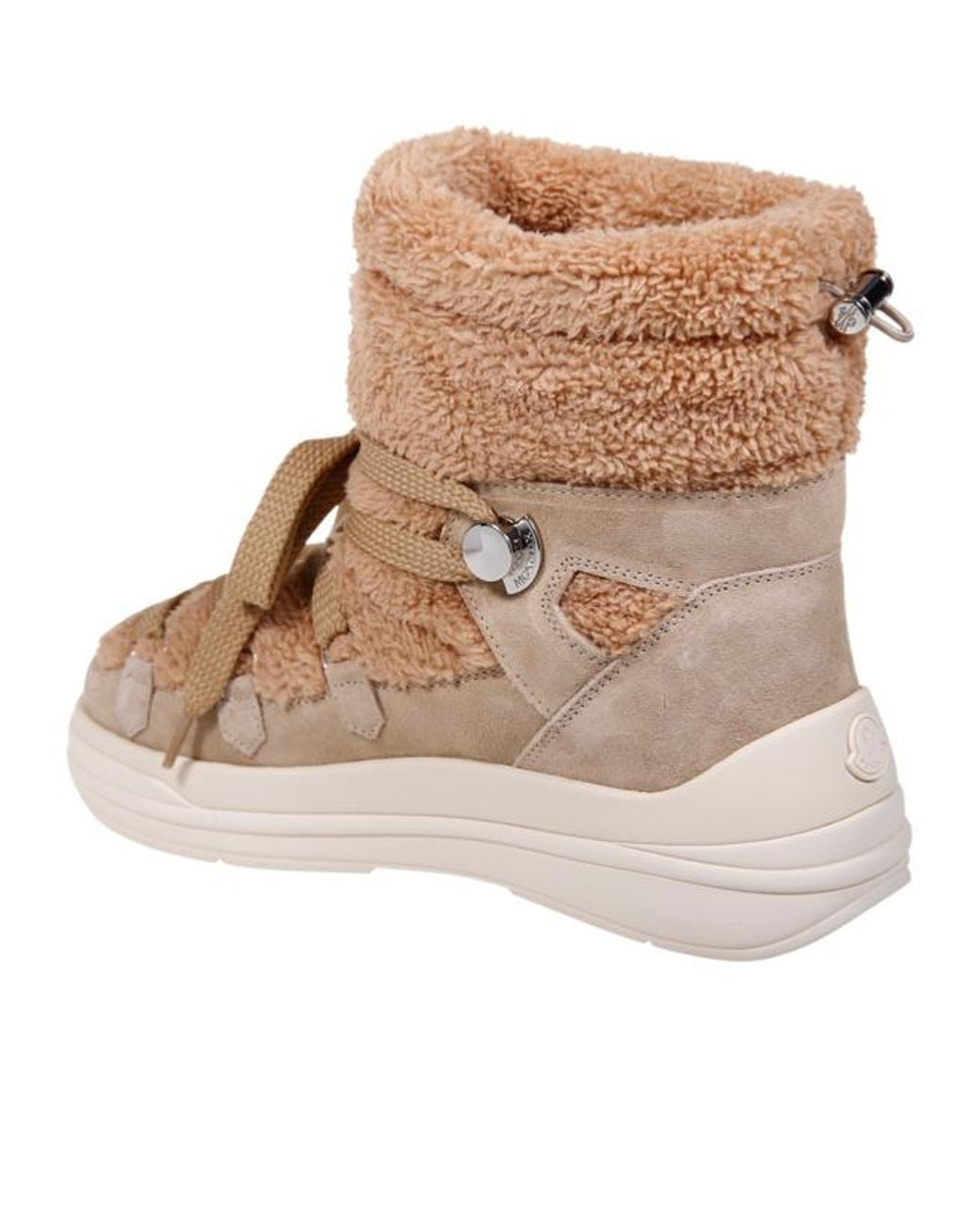 Moncler Natural Lace-Up Snow Boots