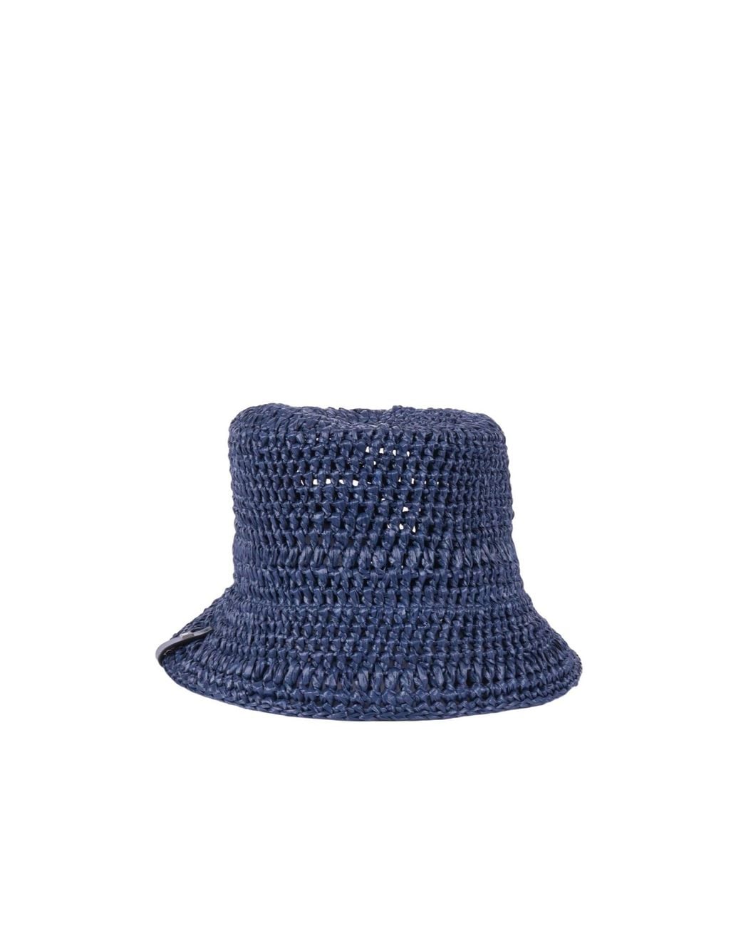 Weekend by Maxmara Blue Logo Lettering Woven Bucket Hat