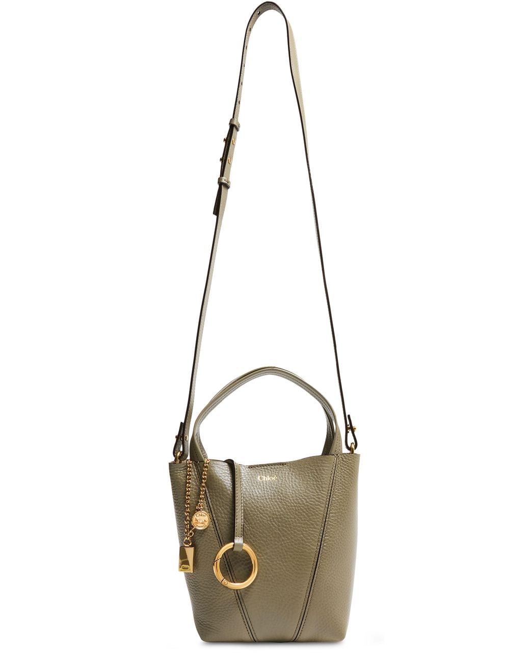 Chloé Green Spin Grain Leather Tote Bag