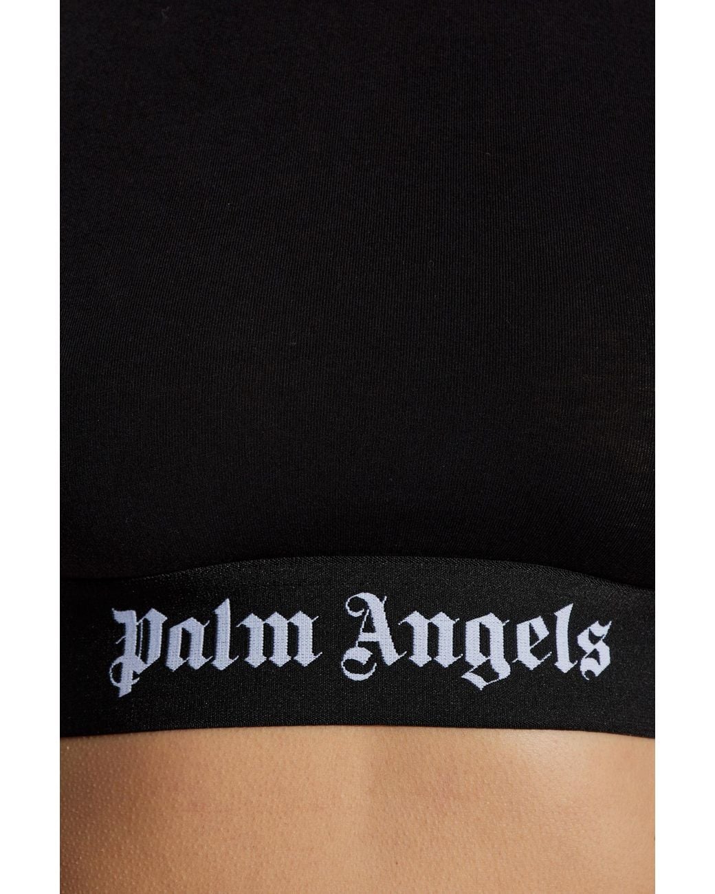 Palm Angels Black Logo Underband Racerback Bra