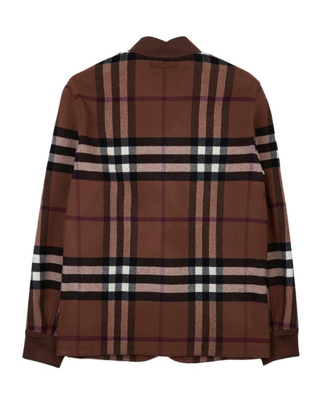 Burberry Brown Check-Pattern Wool Bomber Jacket for men
