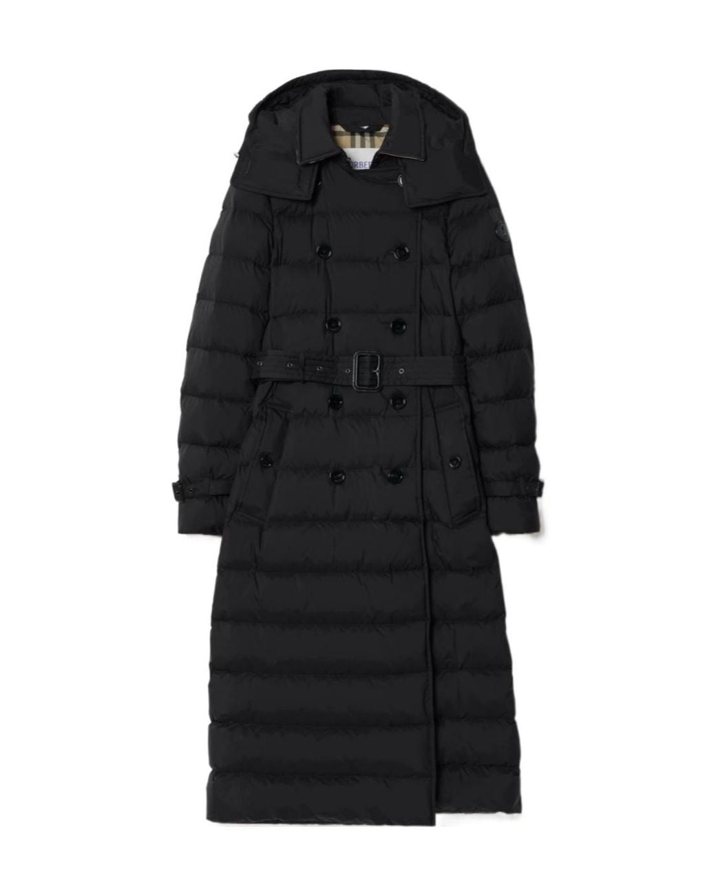 Burberry Black Long Nylon Audley Puffer Coat