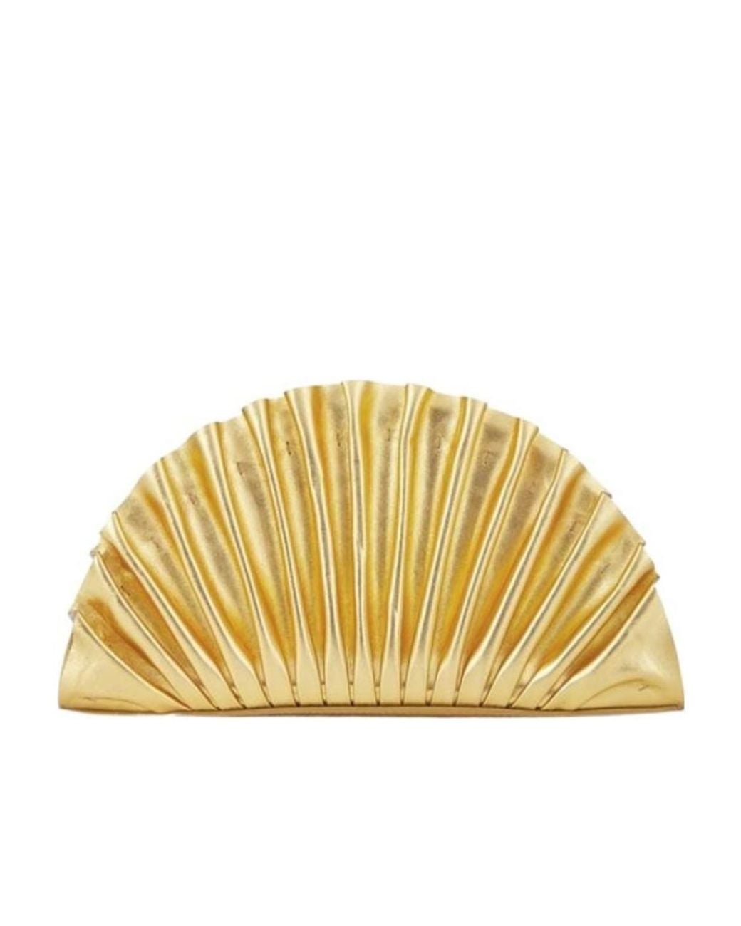 Cult Gaia Metallic Fan-Shaped Clutch