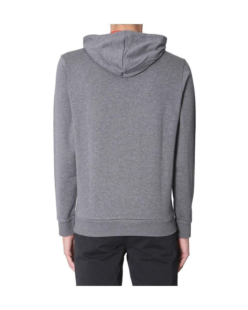 Boss Gray Logo Hooded Sweater for men