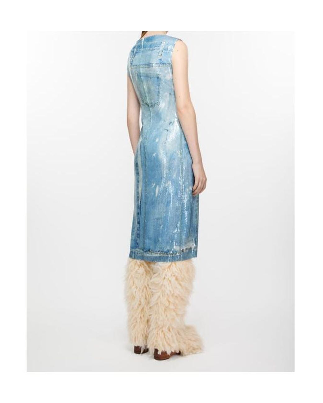 Acne Blue Printed Sequin Dress