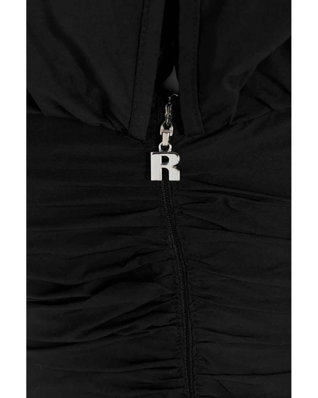 ROTATE BIRGER CHRISTENSEN Black Off-shoulder Ruffled Minidress