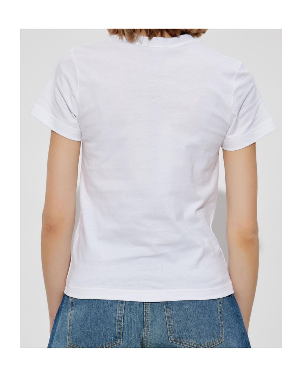 Alaïa White Alaïa Logo Embroidered Crewneck T-Shirt