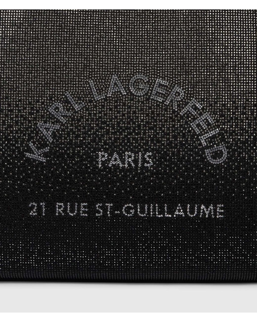 Karl Lagerfeld Black Medium Rue St-Guillaume Square Rhinestone Tote Bag