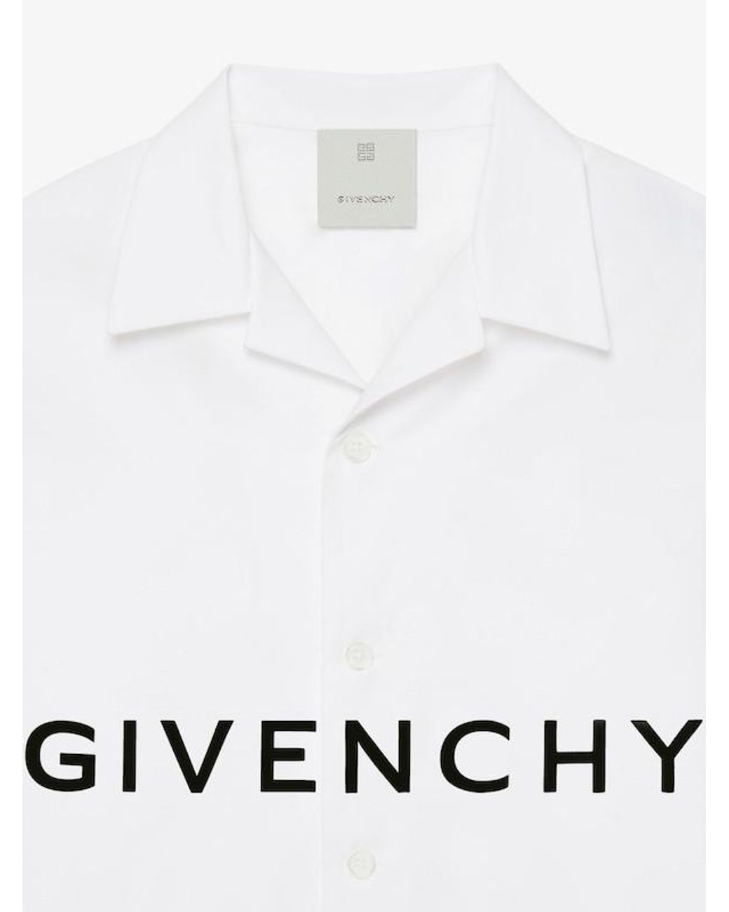 Givenchy White Logo Printed Short-Sleeved Shirt for men