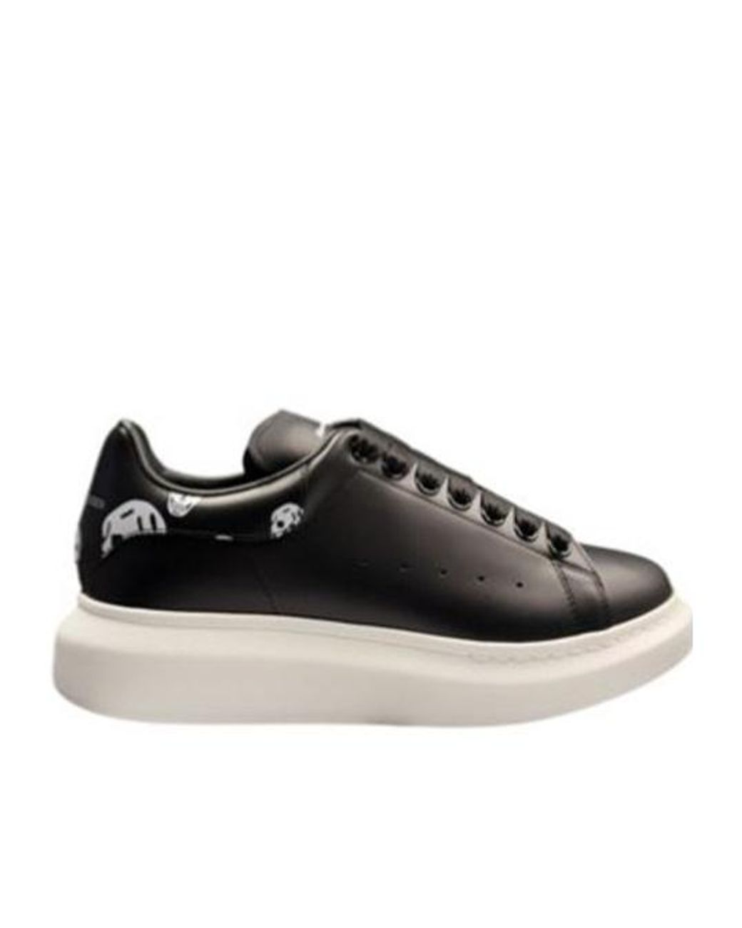 McQueen Black Skull Logo Low-Top Sneakers