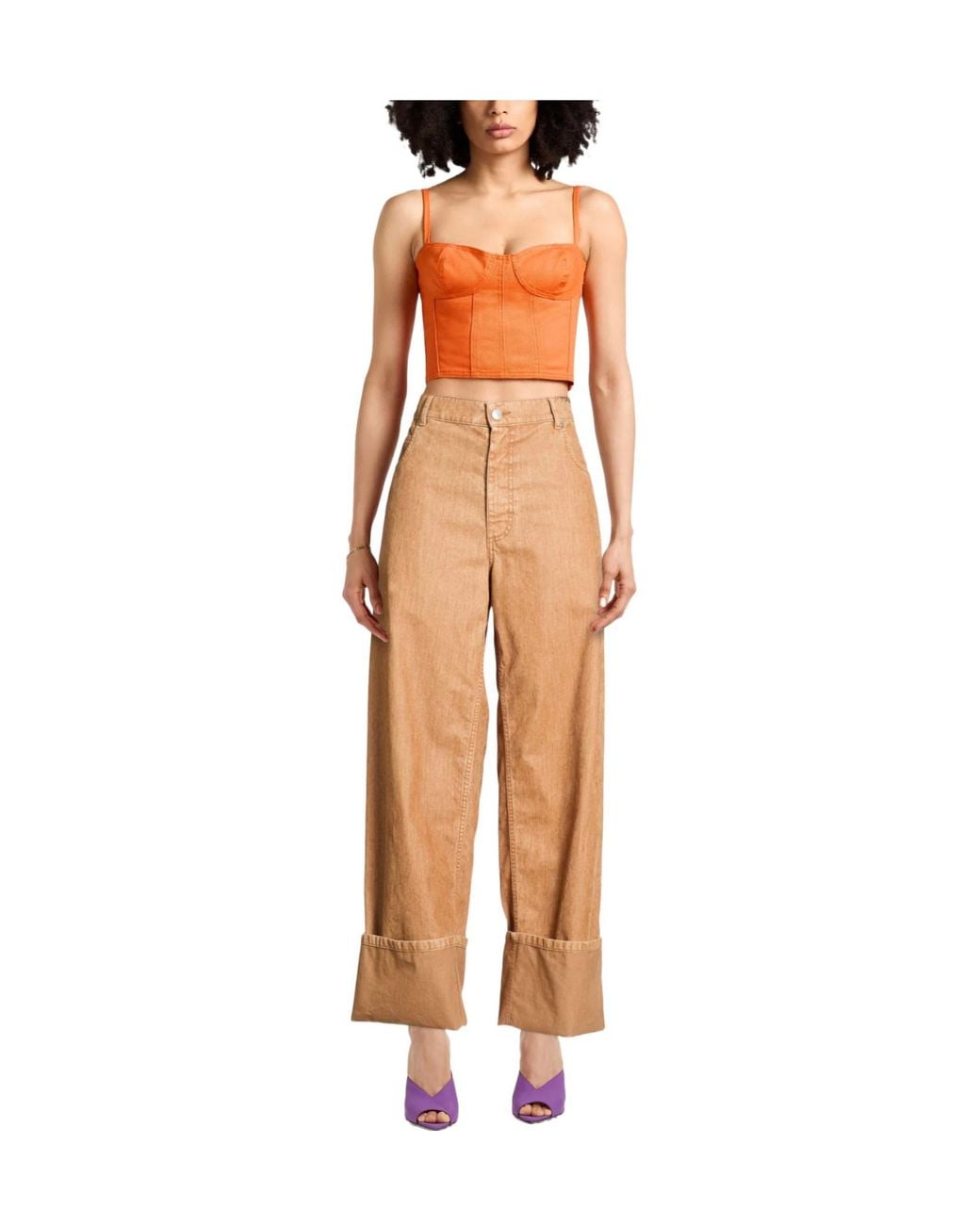 Marni Natural Solid Color Casual Trousers