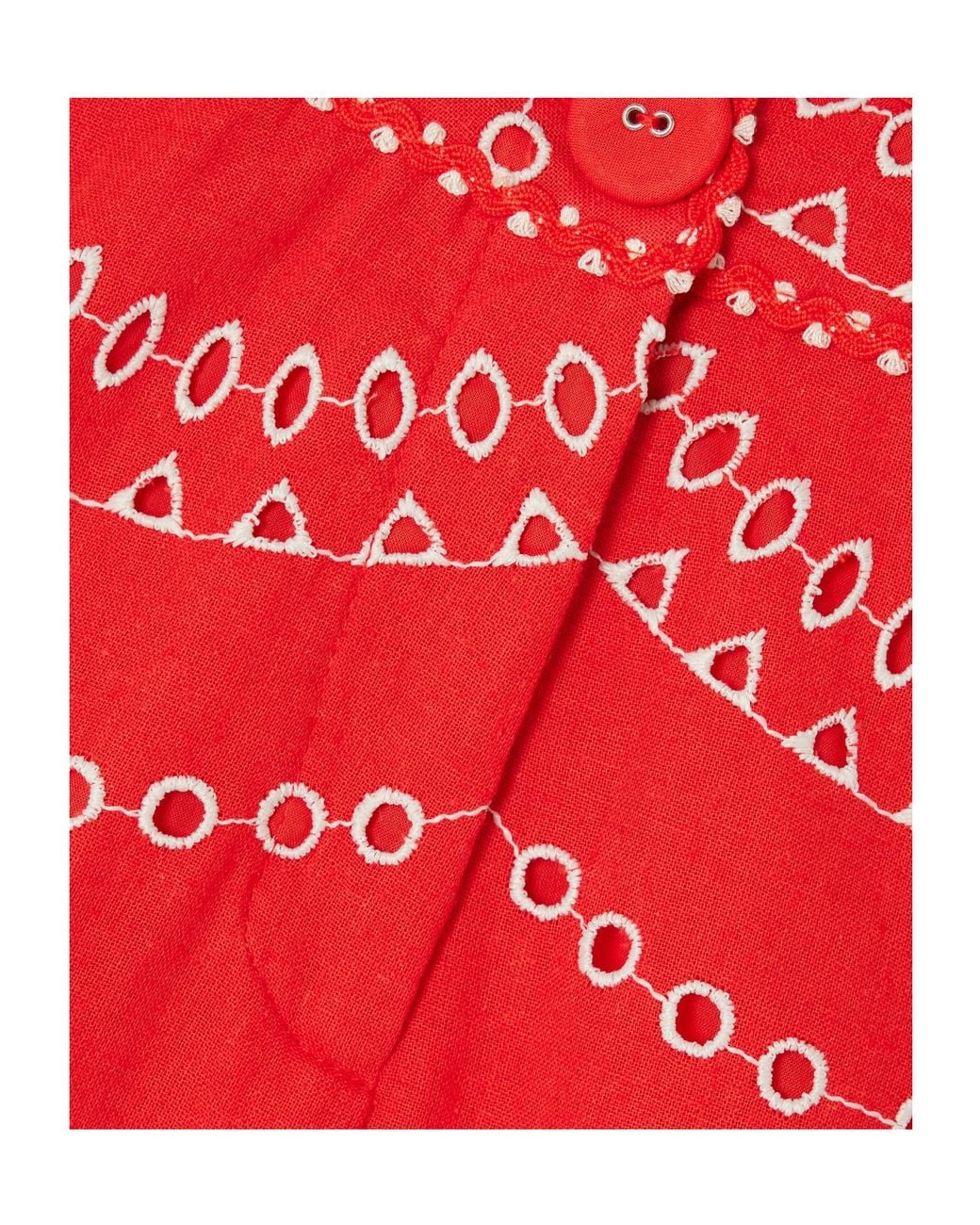 Charo Ruiz Red Drea Broderie Anglaise Cotton-Blend Shorts