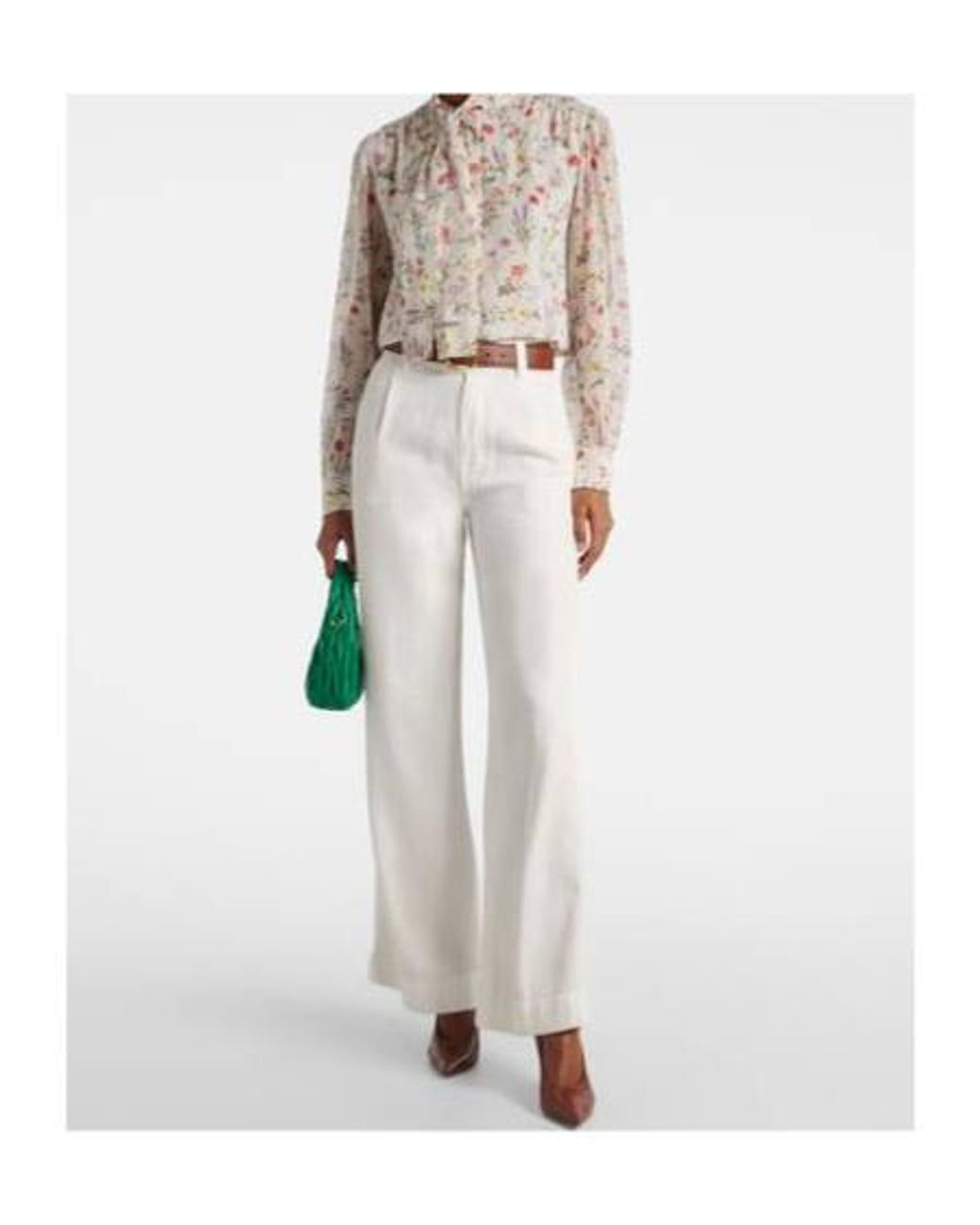 Giambattista Valli White Floral Silk Blouse
