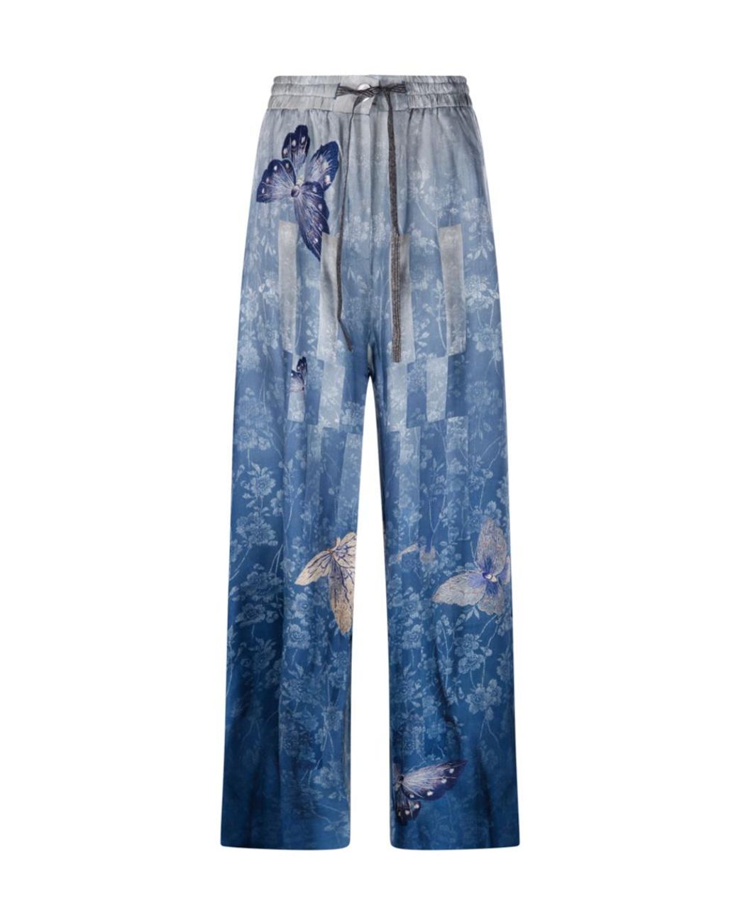 Pierre Louis Mascia Blue Aloe Wide-Leg Pants