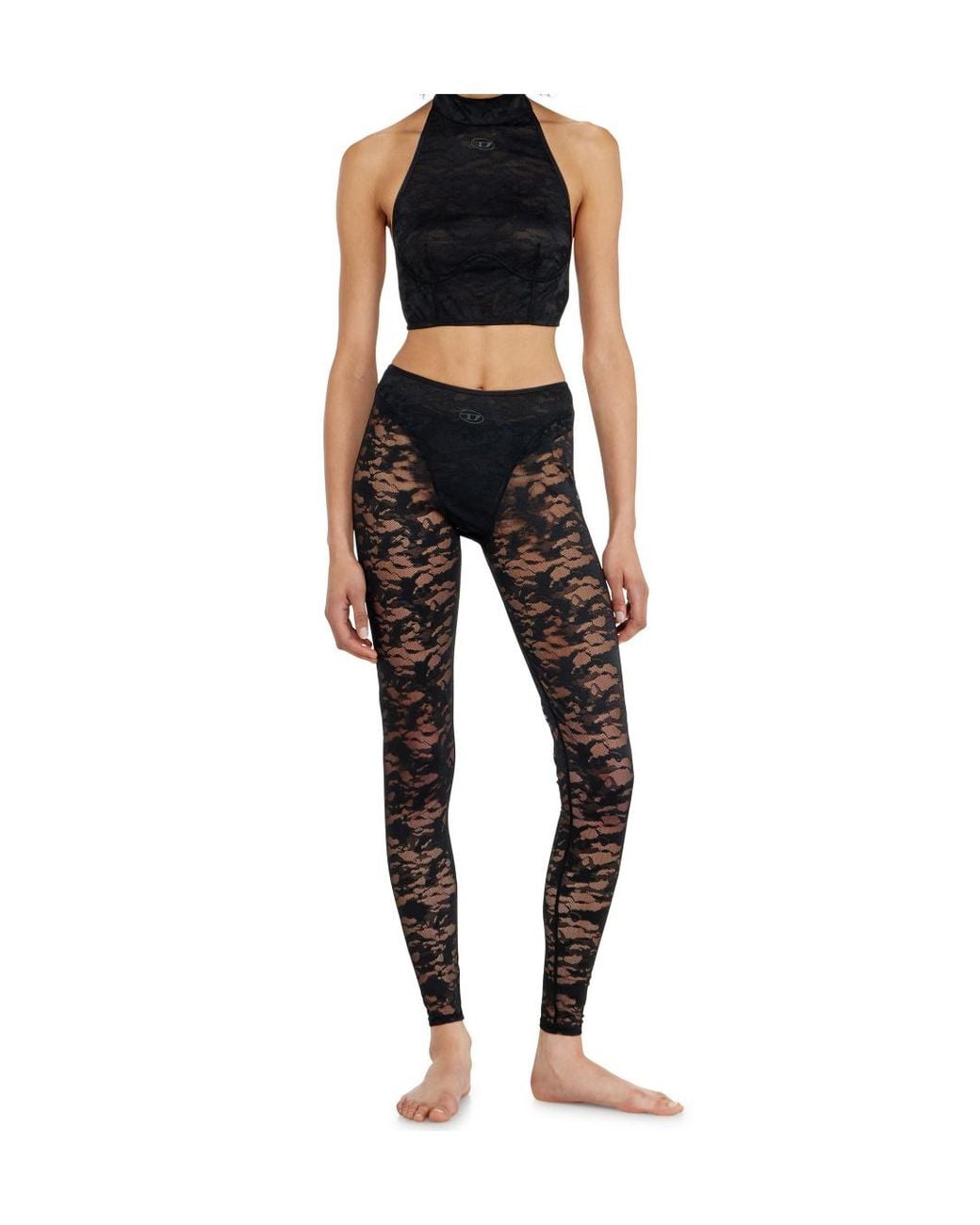 DIESEL Black Marcia Utlt Lace Halterneck Bra