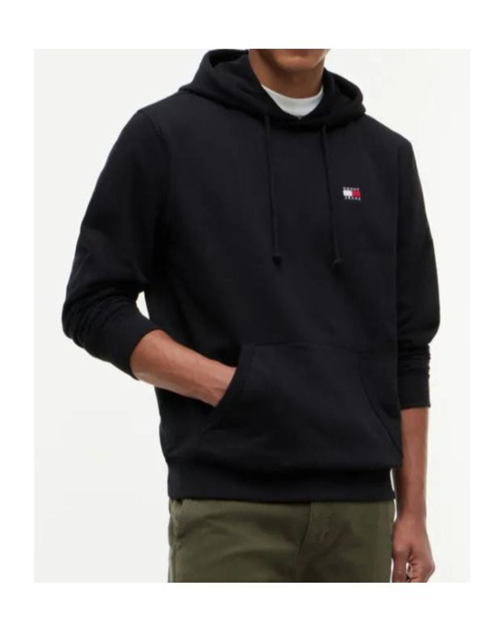 Tommy Hilfiger Black Tommy Badge Brushed Terry Hoody for men