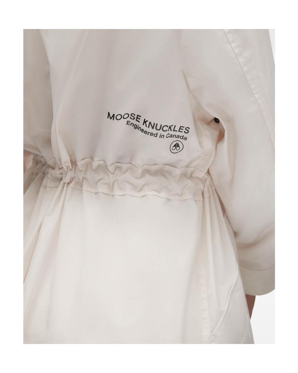Moose Knuckles White Drawstring Waist Windbreaker